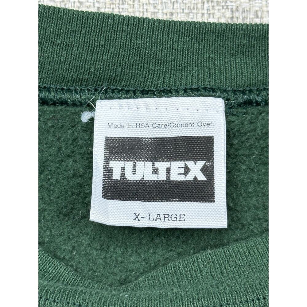 Vintage Cougar Wildlife Sweatshirt Adult XL Green Tultex Pullover Made USA 90s - Picture 10 of 14